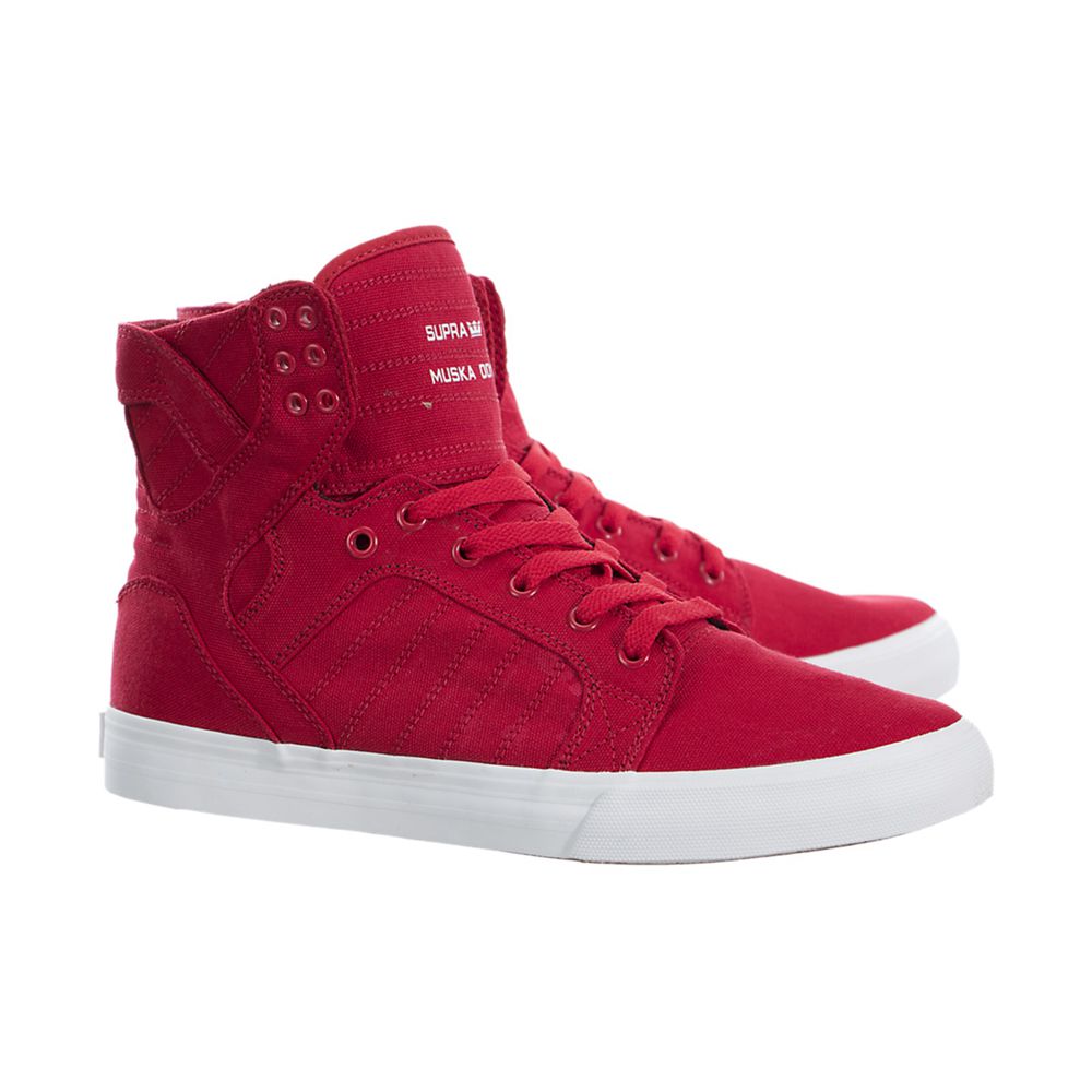 Baskets Montantes Supra SkyTop Rouge Red/White Homme | KYL-28318591